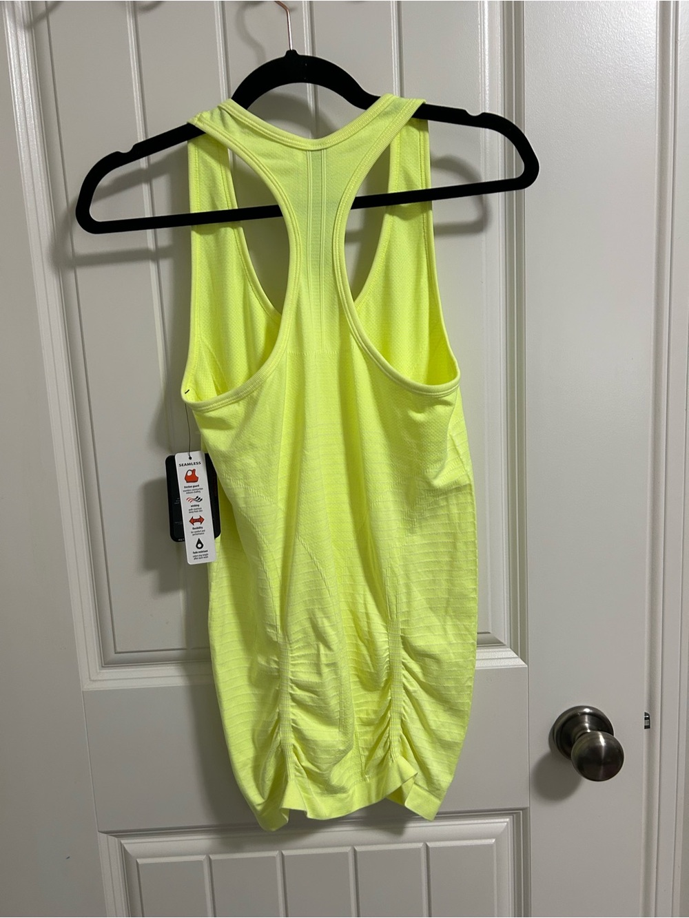 RBX Neon Yellow Racerback Ruched Tank - Picture 3 of 5
